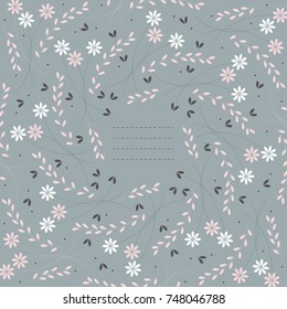 Cute frame decorated with chamomile flowers can be used for greeting cards, baby shower cards, invitations, covers and more designs.