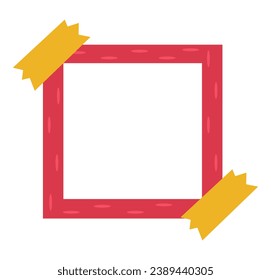 Cute frame decoration in cartoon design. This colorful and decorative frame is specially crafted to enhance your artwork in our set. Vector illustration.