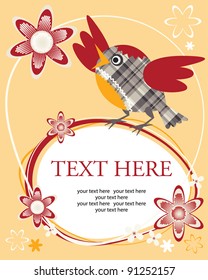 cute frame design with bird