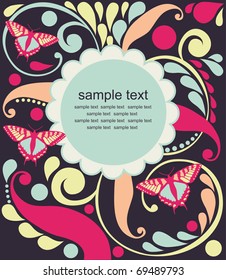 cute frame design for greeting card. vector illustration