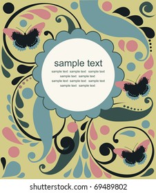 cute frame design for greeting card. vector illustration