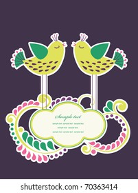 cute frame design for greeting card. vector illustration