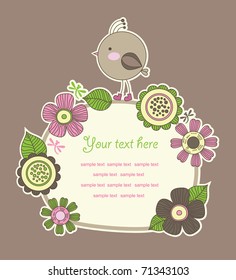 cute frame design for greeting card. vector illustration
