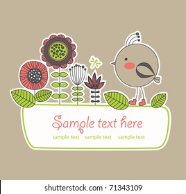 cute frame design for greeting card. vector illustration