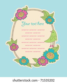 cute frame design for greeting card. vector illustration