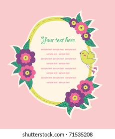 cute frame design for greeting card. vector illustration