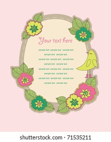 cute frame design for greeting card. vector illustration