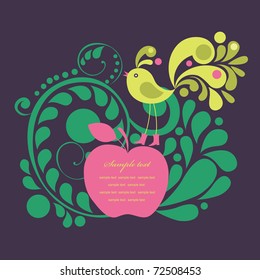 cute frame design for greeting card. vector illustration