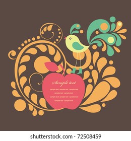 cute frame design for greeting card. vector illustration