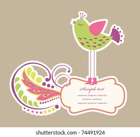 cute frame design for greeting card. vector illustration