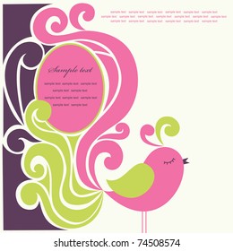 cute frame design for greeting card. vector illustration