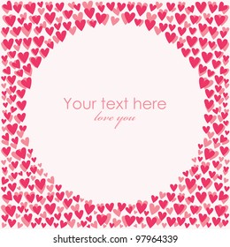 cute frame design with hearts. vector illustration