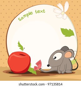 cute frame design with a mouse. vector illustration