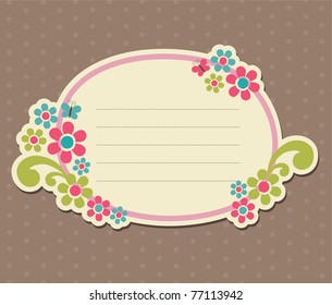cute frame design. scrapbook element. vector illustration