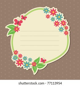cute frame design. scrapbook element. vector illustration