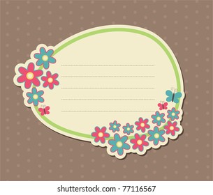 cute frame design. scrapbook element. vector illustration