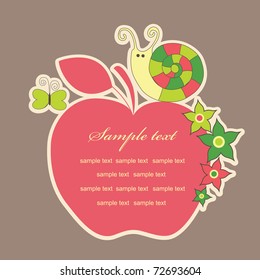 cute frame design with snail. vector illustration