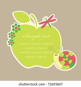 cute frame design with snail. vector illustration