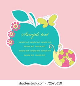 cute frame design with snail. vector illustration
