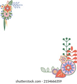 bonito marco de fantasía de flores vectoriales en tonos pastel. Para menús, invitaciones, anuncios, etc.