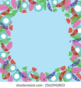 Cute frame floral template design