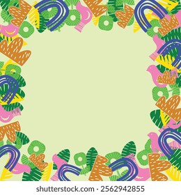 Cute frame floral template design