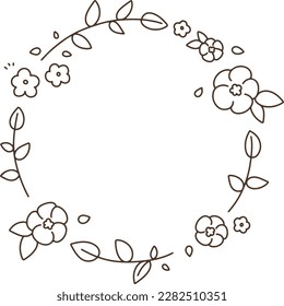 cute frame flower doodle line Illustration
