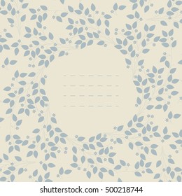 Cute frame with flowers and leaves can be used for greeting cards, baby shower, wedding invitations and more creative designs.
