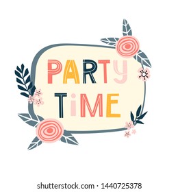 Cute frame with flowers and text