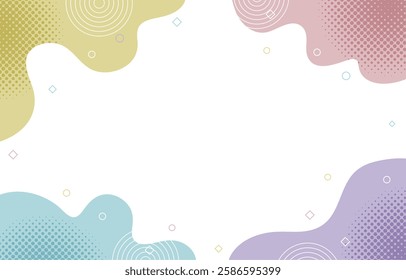 Cute frame with fluid shapes