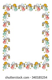 Cute frame with flying angels