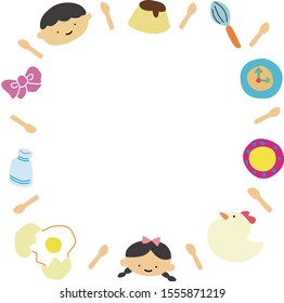 Cute frame for girls, boys and sweets