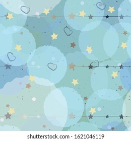Cute Frame with glittering stars. Vector Illustration