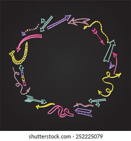 Cute frame with hand drawn arrows made in vector.