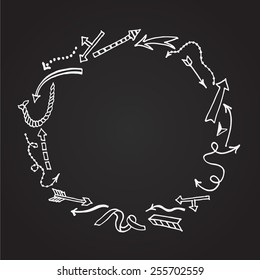 Cute frame with hand drawn arrows made in vector.
