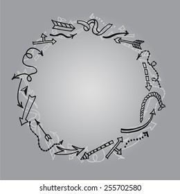 Cute frame with hand drawn arrows made in vector.