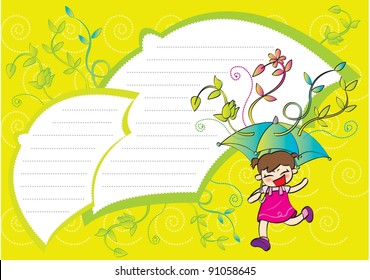 Cute Frame - with happy smiling little girl