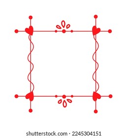 Marco de corte con el elemento Decor del icono plano del corazón. Ilustración del vector