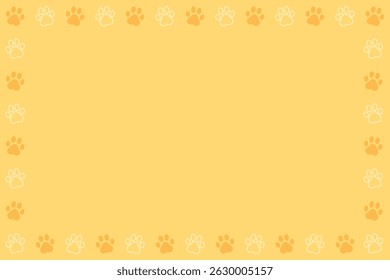Cute frame illustration of orange paws