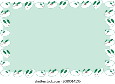 Cute frame illustration of snow rabbit