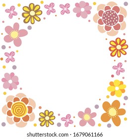 Cute Rahmen für Inschriften aus einfachen Skandinavien Sommerblumen. Erstellen Sie Cover, Schlagzeilen, Notebooks, Präsentationen, Posts. Mit diesem Rahmen wird Ihr Text erfolgreich sein