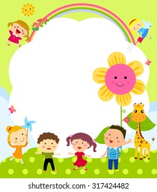 Cute frame with kids