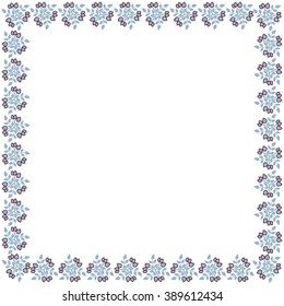 Cute frame made of colored arranged in a square on white background
