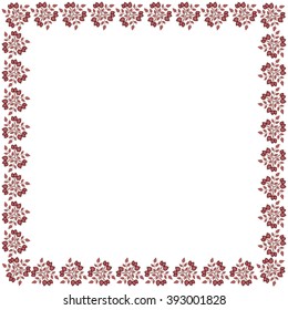 Cute frame made of colored arranged in a square on white background
