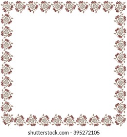 Cute frame made of colored arranged in a square on white background