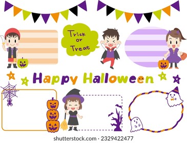 Cute frame material illustration for Halloween