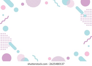 Cute frame with memphis design
