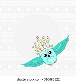 Cute frame with owl. eps 10 