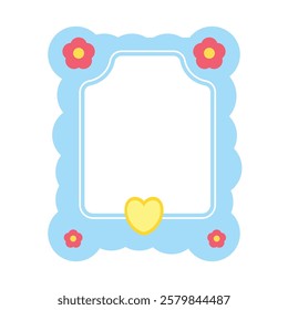 Cute frame in pastel color with decoration