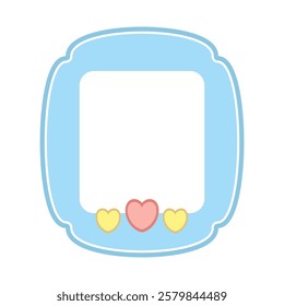 Cute frame in pastel color with decoration